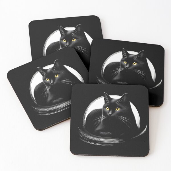 Item preview,  Mysterious Black Cat with Golden Eyes designed and sold by pumsquare.