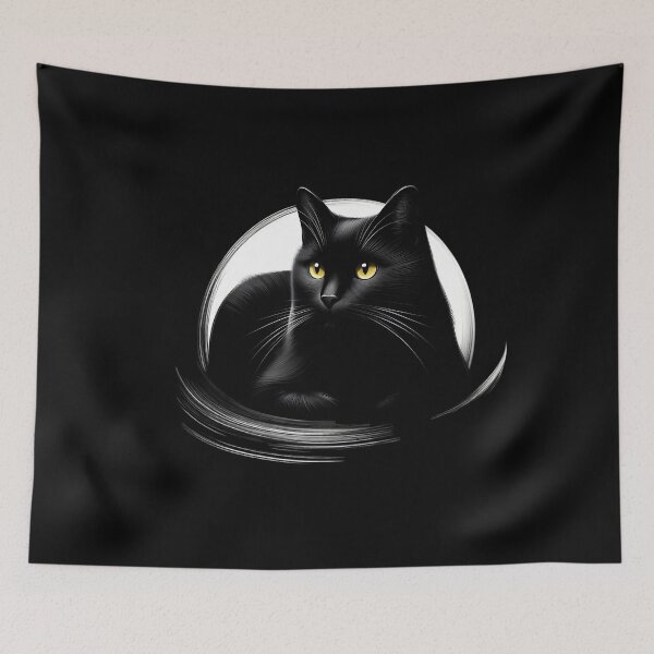 Item preview,  Mysterious Black Cat with Golden Eyes designed and sold by pumsquare.