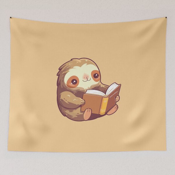 Item preview, Cute Bookish Sloth designed and sold by RetroPrints.