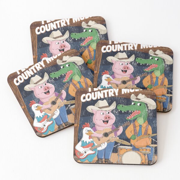 Item preview,  "I Love Country Music". Vintage and distressed Funny Animal Band – Cartoon Country Band Design designed and sold by paulo silveira.