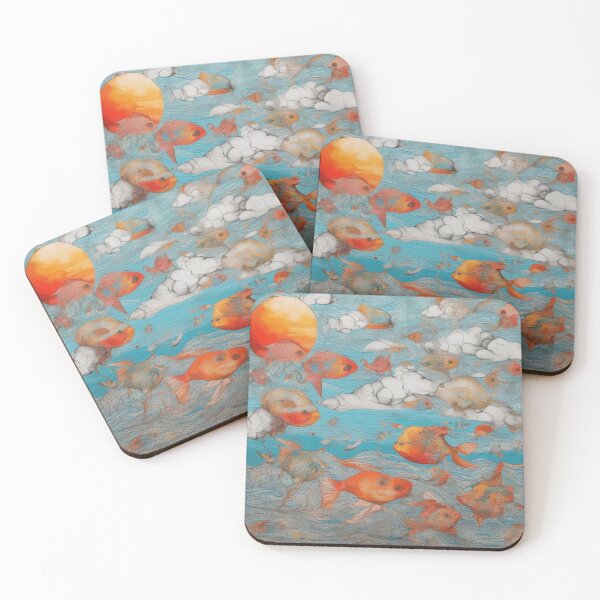 Item preview, seascapes watercolor painting fishing gift designed and sold by PROTONEDL.