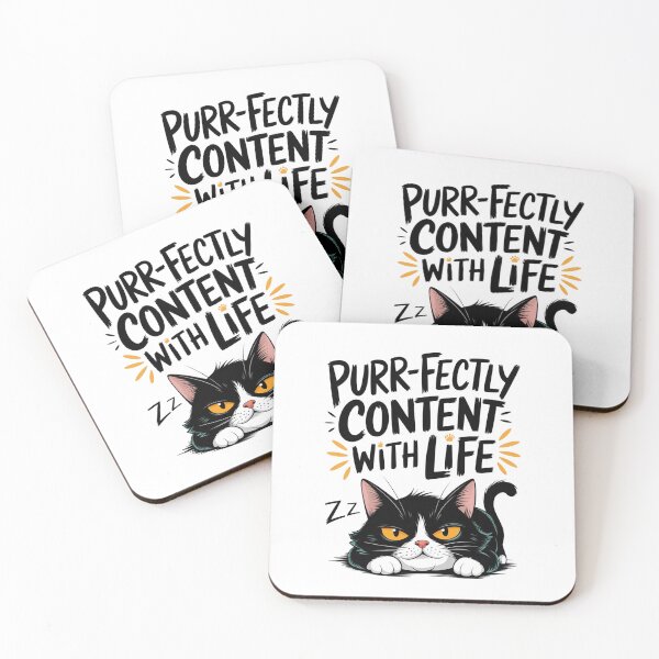 Item preview, Purr-fectly Content with Life - Whimsical Cat Illustration designed and sold by tutoo clothes.