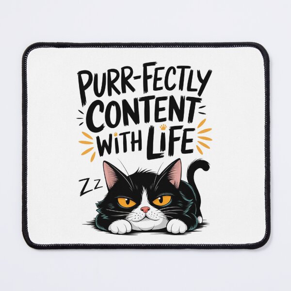 Item preview, Purr-fectly Content with Life - Whimsical Cat Illustration designed and sold by tutoo clothes.