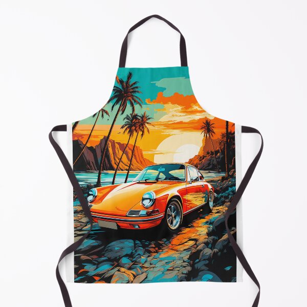 Item preview, Classic Coupe By The Beach With Palm Trees Retro Style designed and sold by RevUpDesign.