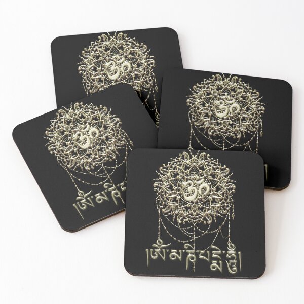 Item preview, Golden Om mani padme hum with mandala designed and sold by LuciaS.