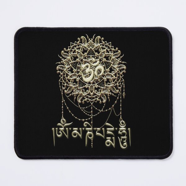 Item preview, Golden Om mani padme hum with mandala designed and sold by LuciaS.