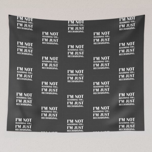 Item preview, I’m Not Ignoring You, I’m Just Recharging. / Introvert Joke Funny T-Shirt Label designed and sold by introvertvibes.