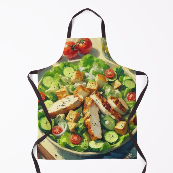 Item preview, Chicken Caesar Salad Impressionism Art Style designed and sold by artofuniverse.