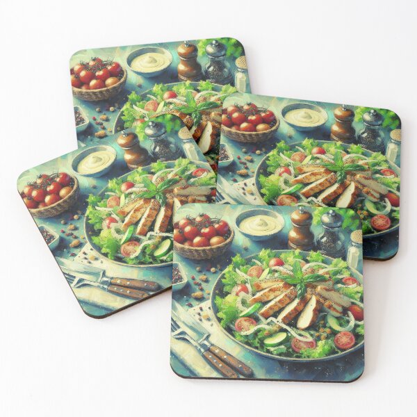 Item preview, Chicken Caesar Salad Impressionism Art Style designed and sold by artofuniverse.