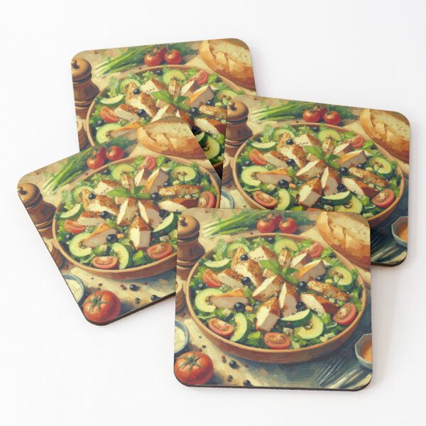 Item preview, Chicken Caesar Salad Impressionism Art Style designed and sold by artofuniverse.