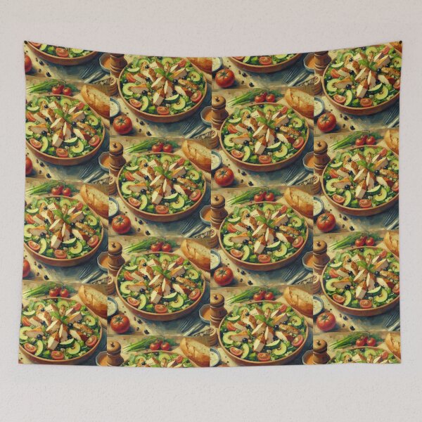 Item preview, Chicken Caesar Salad Impressionism Art Style designed and sold by artofuniverse.