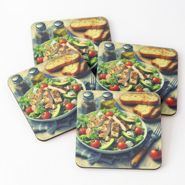 Item preview, Chicken Caesar Salad Impressionism Art Style designed and sold by artofuniverse.
