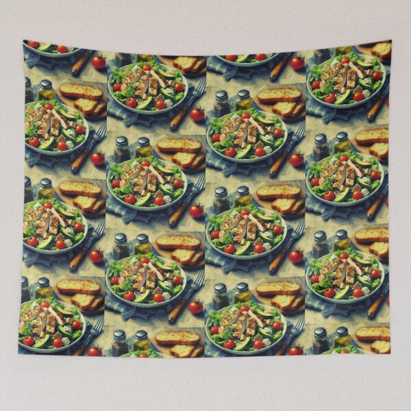 Item preview, Chicken Caesar Salad Impressionism Art Style designed and sold by artofuniverse.