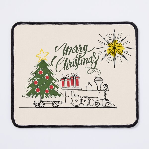 Item preview, Simpe One Line Merry Christmas Tree Presents Christmas Train 2024 Trend Mug designed and sold by The Art of Kkatarynka.