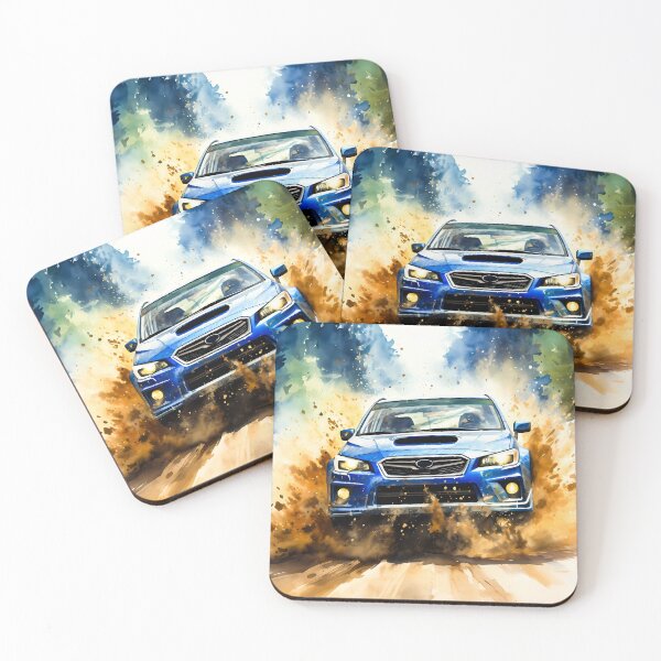 Item preview, Rally Car Kicking Up Dirt On  Forest Trail designed and sold by RevUpDesign.