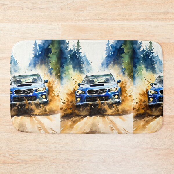 Item preview, Rally Car Kicking Up Dirt On  Forest Trail designed and sold by RevUpDesign.
