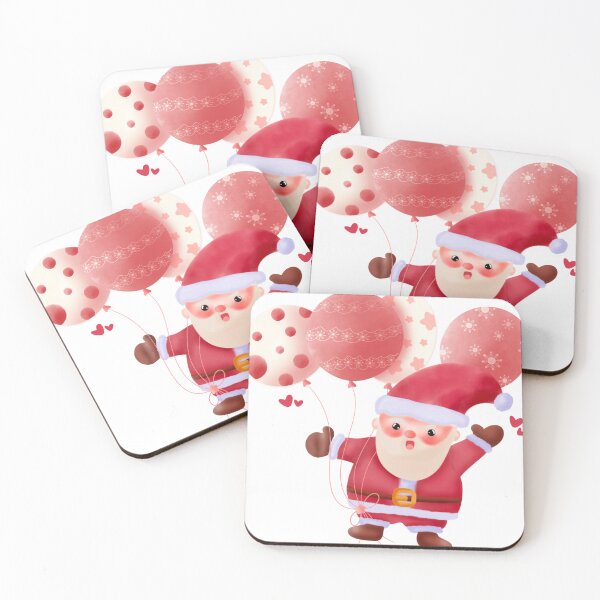 Item preview, Santa with heart and cute balloons designed and sold by Charlie-PUM.
