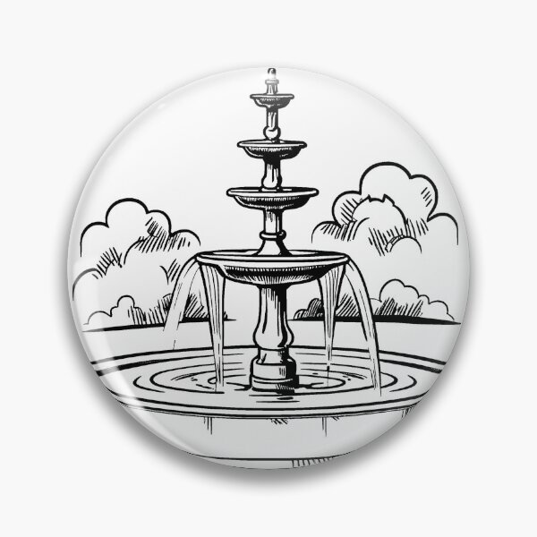 Item preview, Fountain Line Drawing designed and sold by GeoSketchWear.