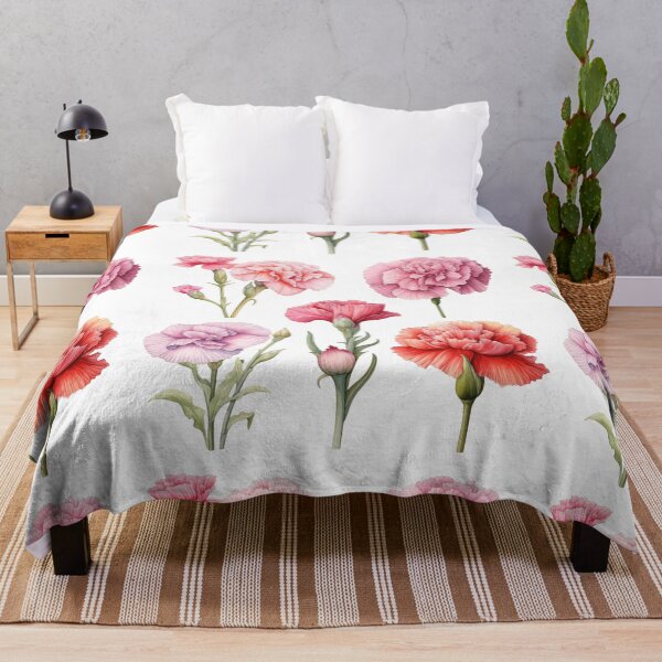 Item preview, Pink carnations in watercolor stickers designed and sold by Daydreamsatdawn.