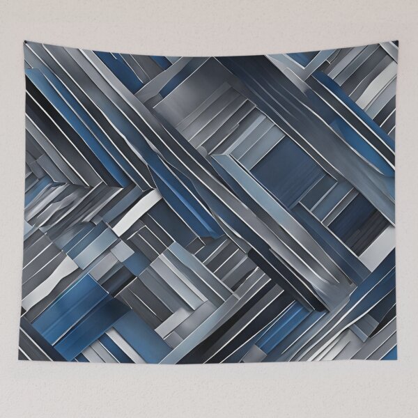 Item preview, Bold blue, white, gray, and black pattern designed and sold by Have Mercy.