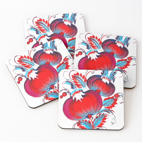 Item preview, Big red flowers in Petrykivka style designed and sold by ZamriiArt.