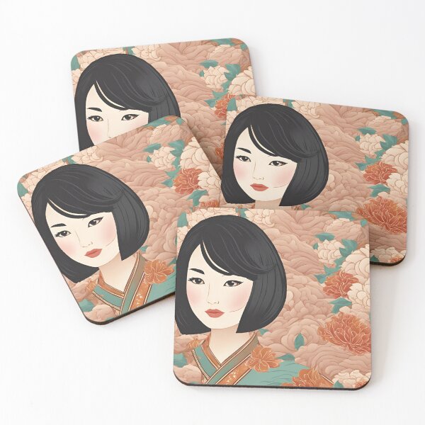 Item preview, Beautiful Asian woman in an Asian-inspired pattern designed and sold by Have Mercy.