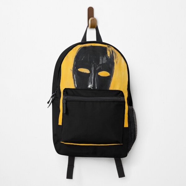 Item preview, Abstract Creepy Black Mask on Yellow Background designed and sold by Soul-Sparks.