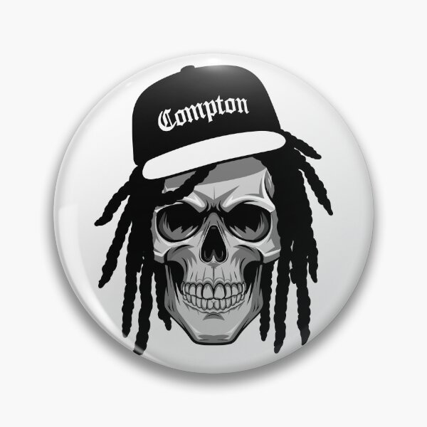 Item preview, Hip-Hop reggae deadlocks afro Skull art with "COMPTON" Beanie designed and sold by paulo silveira.