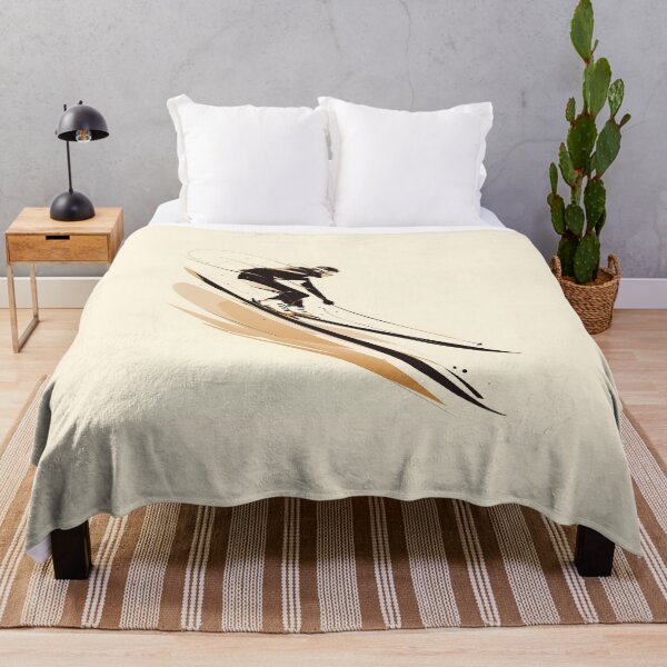 Item preview, Dynamic Ski Jumper in Mid-Air - Minimalist Illustration designed and sold by Windy-market.