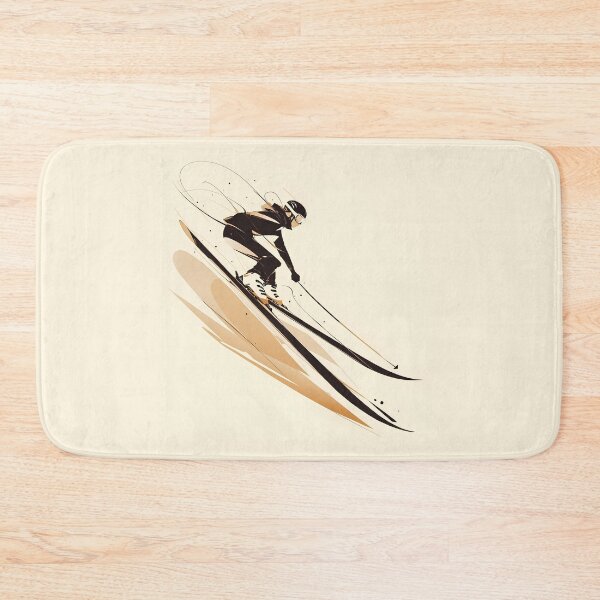 Item preview, Dynamic Ski Jumper in Mid-Air - Minimalist Illustration designed and sold by Windy-market.