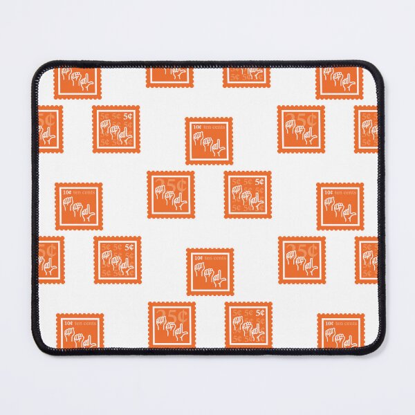 Item preview, ASL | Orange & White Stamps | College American Sign Language Major | Deaf Communication Graduate School Class | Interpreter Job | University Degree Minor | StampHeed 007 designed and sold by StampHeed.