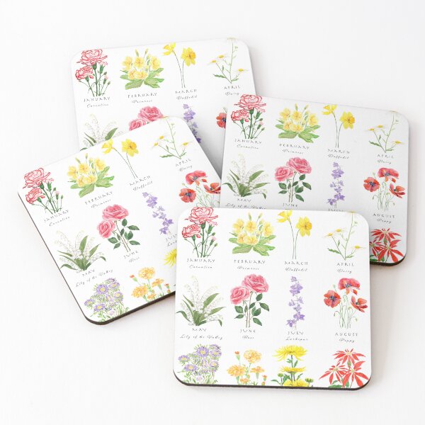 Item preview, Hand painted birth month flowers watercolour arts  designed and sold by ColorandColor.