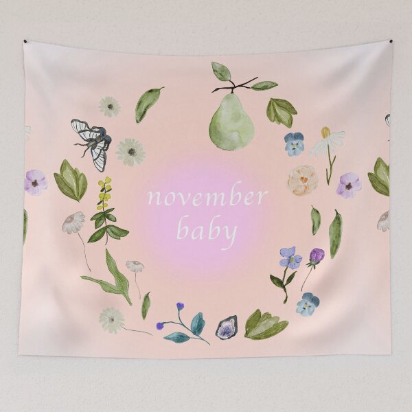 Item preview, November Birthday - Floral Wreath designed and sold by bowsbotanicals.