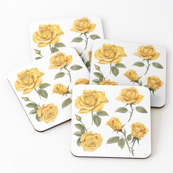 Item preview, Yellow roses in watercolor stickers, vintage designed and sold by Daydreamsatdawn.