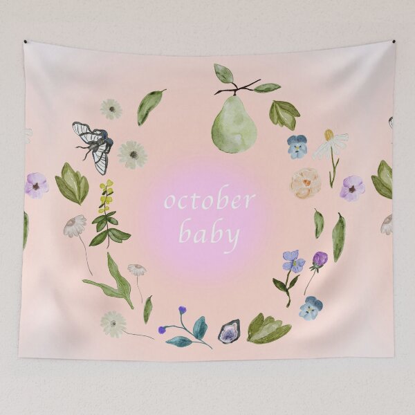Item preview, October Birthday - Floral Wreath designed and sold by bowsbotanicals.