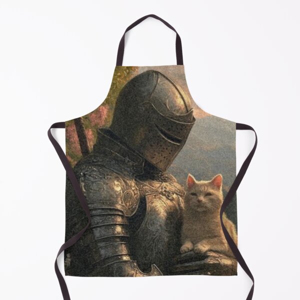 Item preview, Knight holding white cat designed and sold by ElGatoGoods.