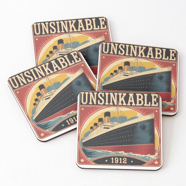 Item preview, Unsinkable Titanic – Historical Poster Retro Style designed and sold by PosiPrints.