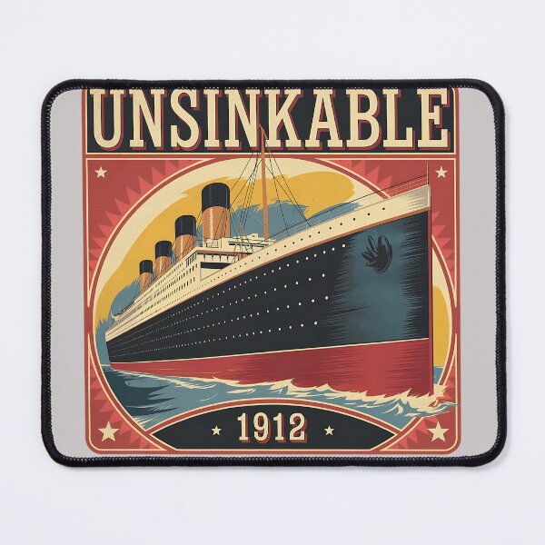 Item preview, Unsinkable Titanic – Historical Poster Retro Style designed and sold by PosiPrints.