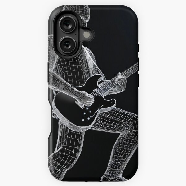 Aperçu de l'œuvre Wireframe Guitarist Art | Ambiance musicale futuriste créée et vendue par Atiphs.
