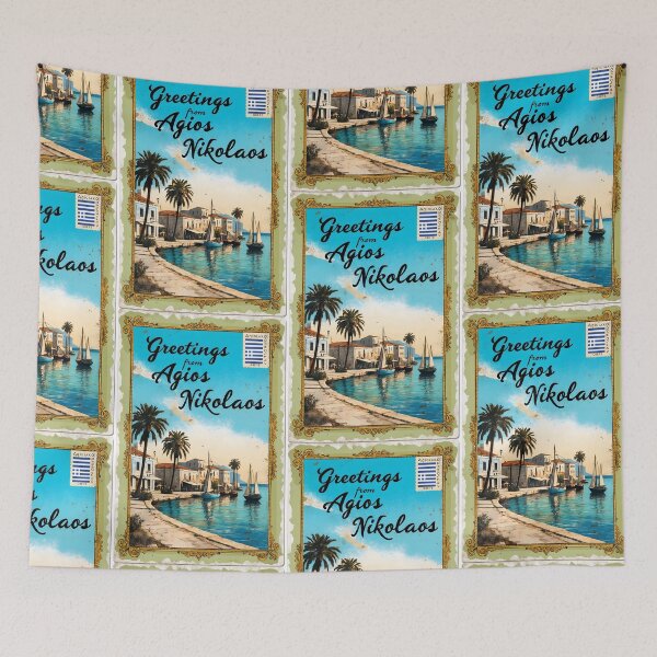 Item preview, Agios Nikolaos Crete Postcard Vintage Retro Travel Vintage designed and sold by TravelPostcardGems.