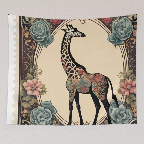 Item preview, Grace of the Savanna: Vintage Giraffe Stamp designed and sold by Vintagestamps.