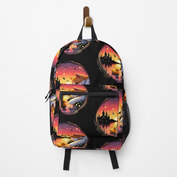 Item preview, Whimsical Cat at Sunset with Rubber Duck designed and sold by IllumeInk.