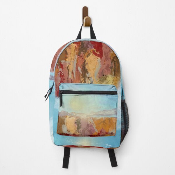 Item preview, Colorful Waterfall with distant mountains and sun designed and sold by Jane Domenech.