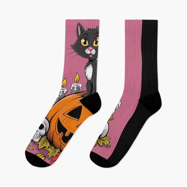 Item preview, cute black cat sitting on spooky pumpkin  designed and sold by ururuty.