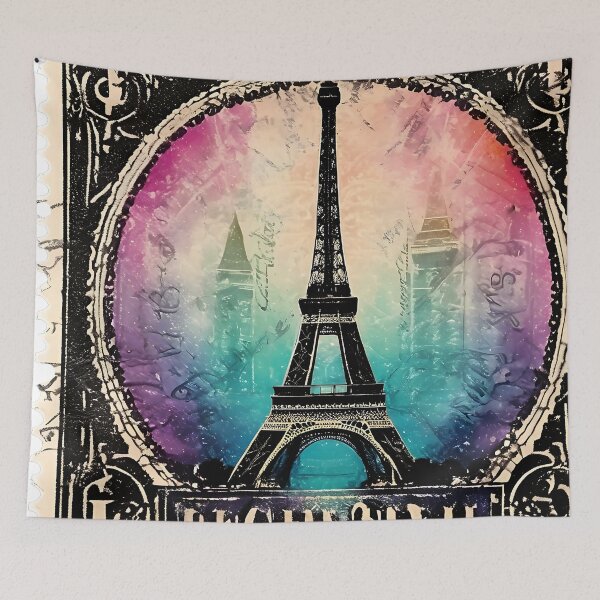 Item preview, Echoes of Paris: Eiffel Tower in Vintage Post designed and sold by Vintagestamps.