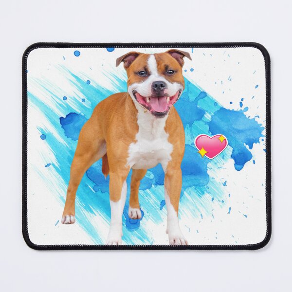 Item preview, Happy Red and White Staffordshire Bull Terrier designed and sold by CRYROLFE.
