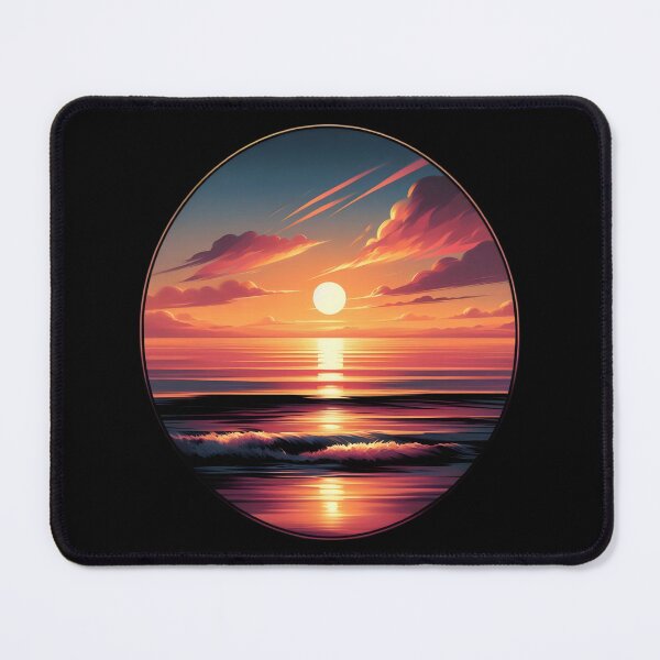 Item preview, Vibrant Sunset Over Calm Ocean Waves designed and sold by IllumeInk.