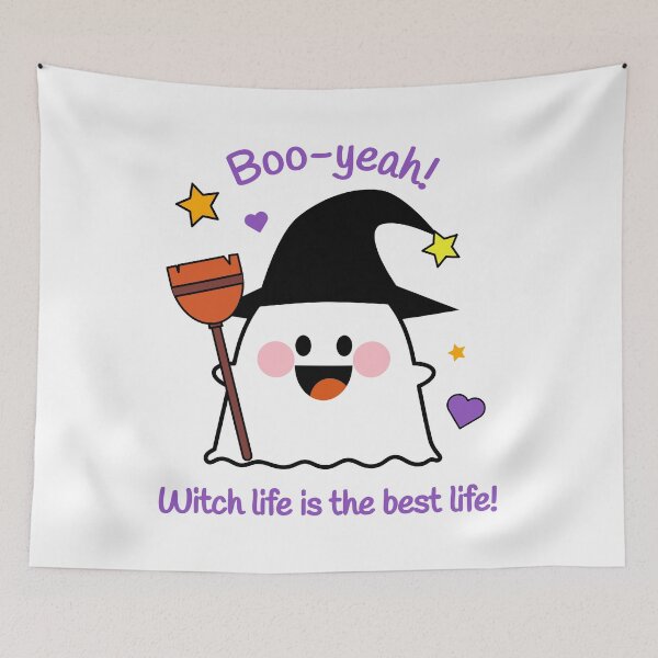 Item preview, Boo Yeah! Witch Life is the Best Life - Cute Ghost Witch designed and sold by Tulip Creators .