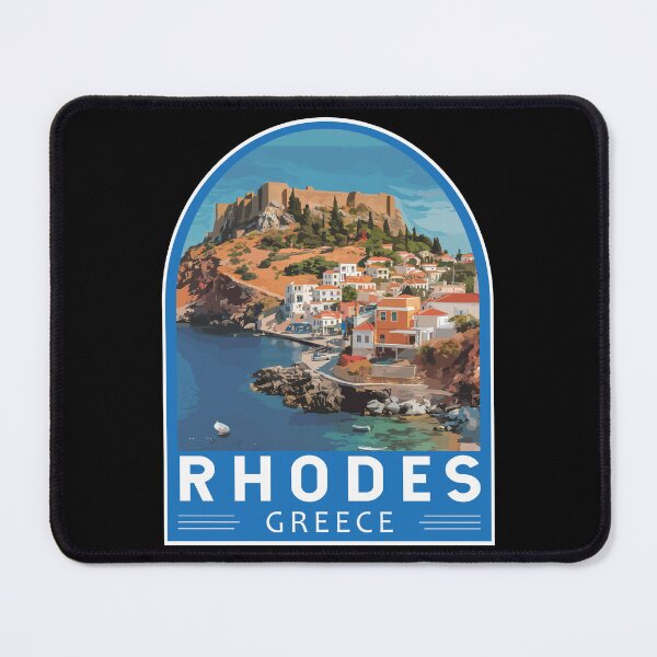 Item preview, Rhodes Greece Travel Art Emblem designed and sold by KrisSidDesigns.