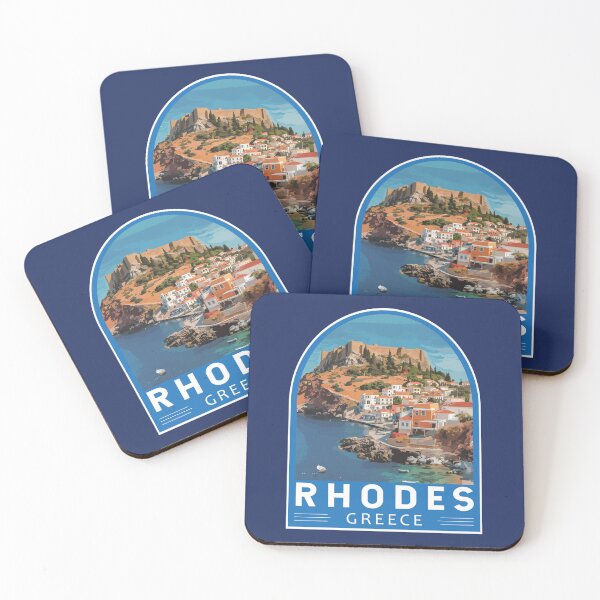 Item preview, Rhodes Greece Travel Art Emblem designed and sold by KrisSidDesigns.